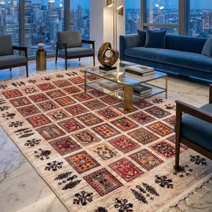 Ethnic Patchwork Bamboo Rug