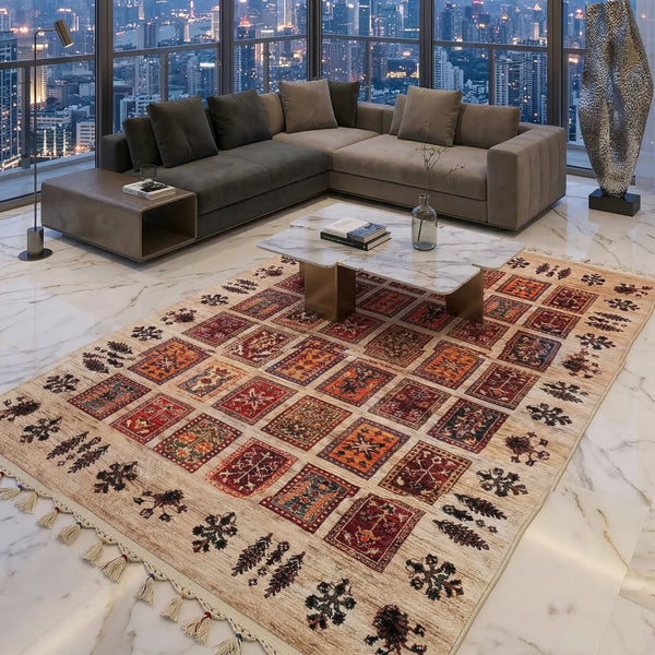Ethnic Patchwork Bamboo Rug