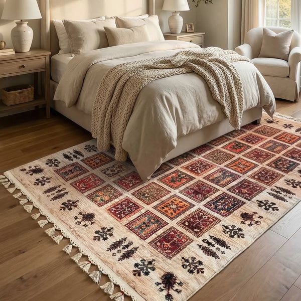 Ethnic Patchwork Bamboo Rug