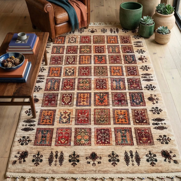Ethnic Patchwork Bamboo Rug