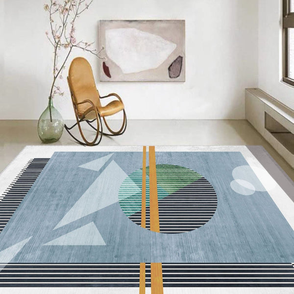 Chic and minimal rug enhancing a modern living room with clean, understated style