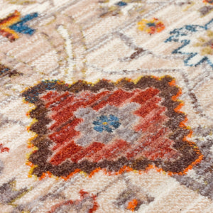 Soft Beige Ethnic Woven Carpet - PT 01