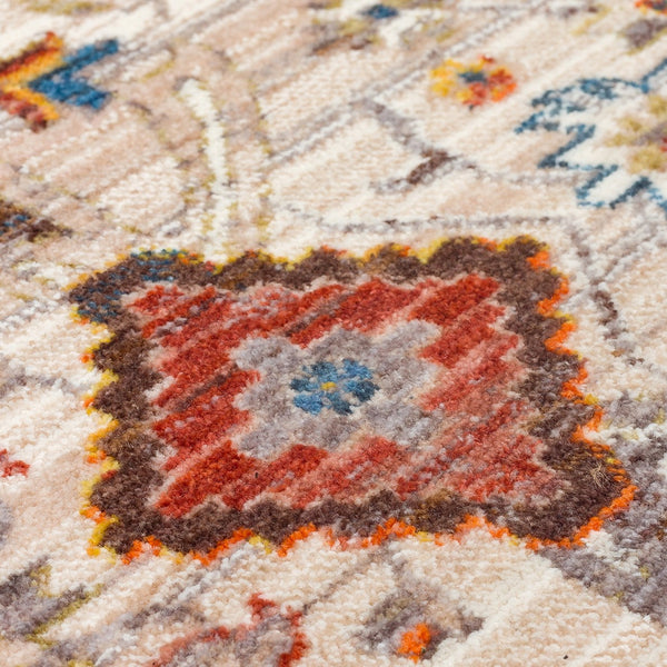 Soft Beige Ethnic Woven Carpet - PT 01