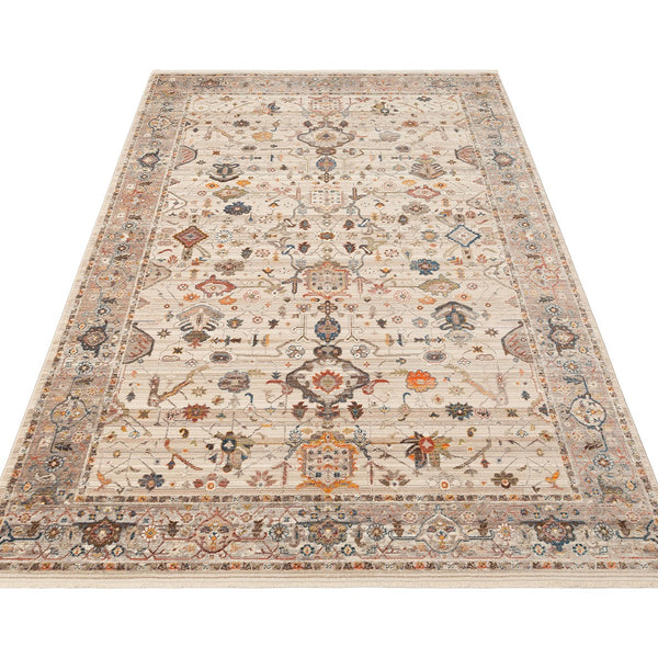 Soft Beige Ethnic Woven Carpet - PT 01