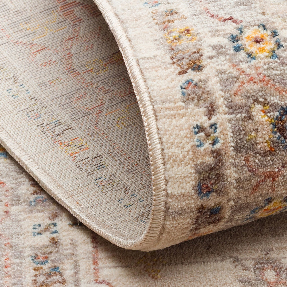 Soft Beige Ethnic Woven Carpet - PT 01