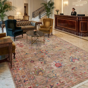 Elegant Beige Washable Rug
