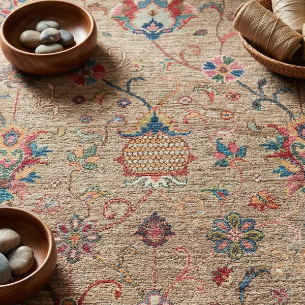 Elegant Beige Washable Rug