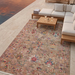Elegant Beige Washable Rug