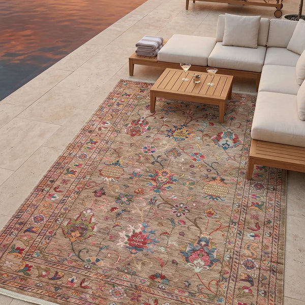 Elegant Beige Washable Rug