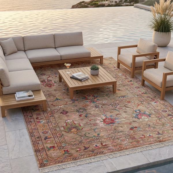Elegant Beige Washable Rug