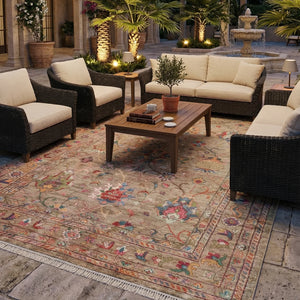 Elegant Beige Washable Rug