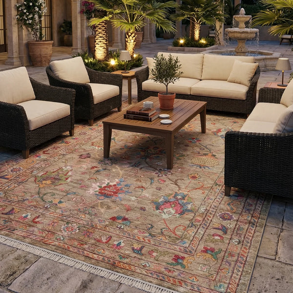 Elegant Beige Washable Rug