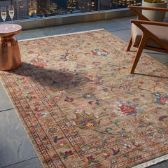 Elegant Beige Washable Rug