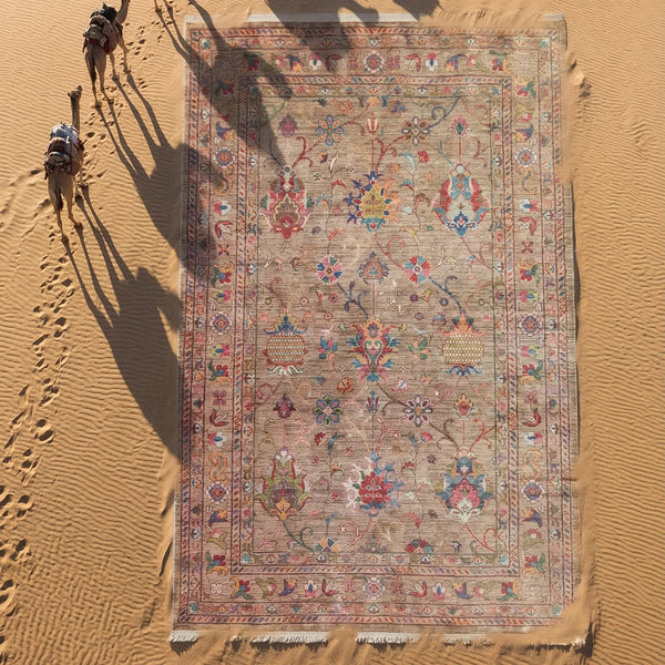 Elegant Beige Washable Rug
