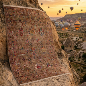 Elegant Beige Washable Rug