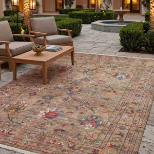 Elegant Beige Washable Rug
