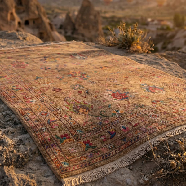 Elegant Beige Washable Rug