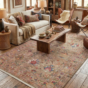 Elegant Beige Washable Rug