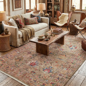 Elegant Beige Washable Rug