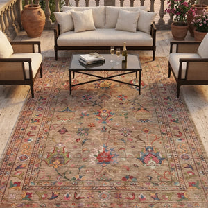 Elegant Beige Washable Rug