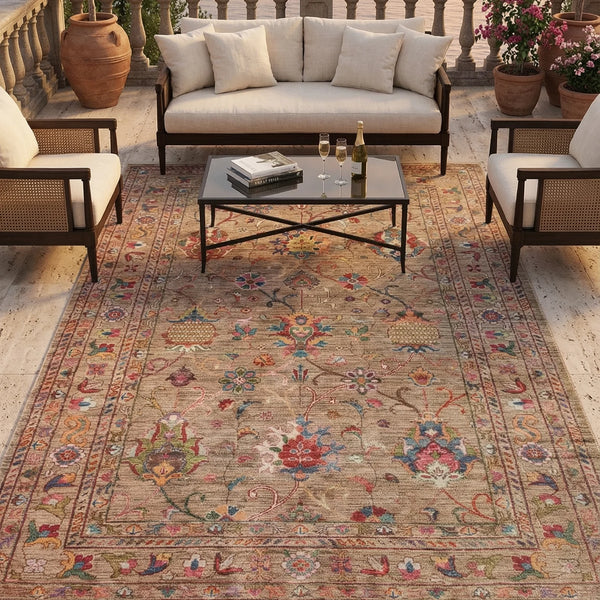 Elegant Beige Washable Rug