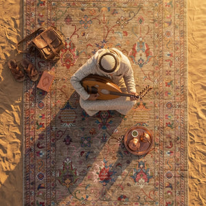 Elegant Beige Washable Rug