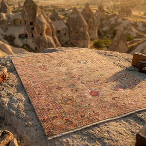 Elegant Beige Washable Rug