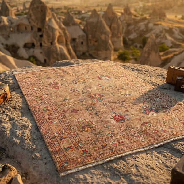 Elegant Beige Washable Rug