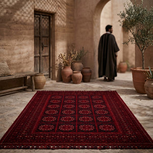 Turkmen Rose Woven Rug