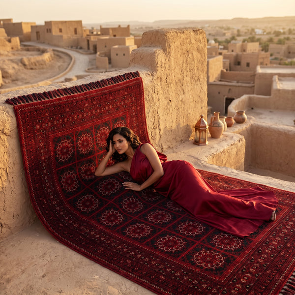 Turkmen Rose Woven Rug