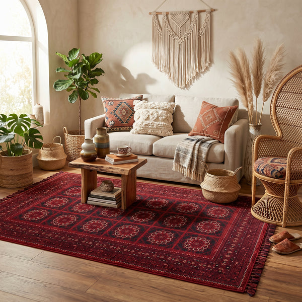 Turkmen Rose Woven Rug