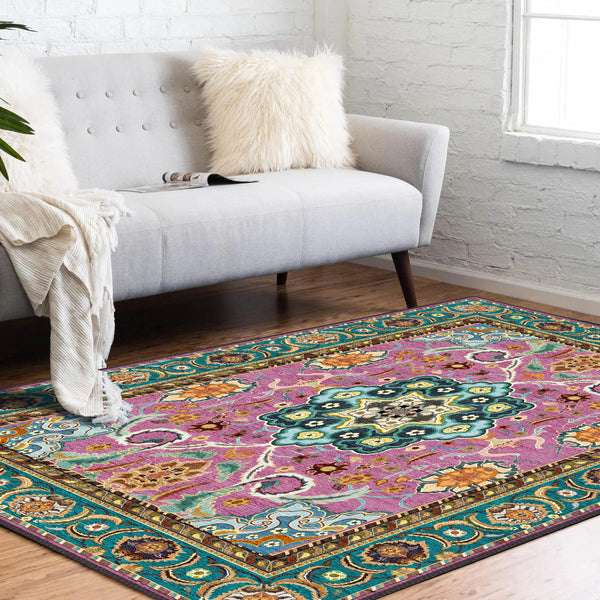 Pink and Turquoise Rug