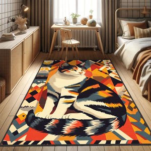 Abstract Cat Rug