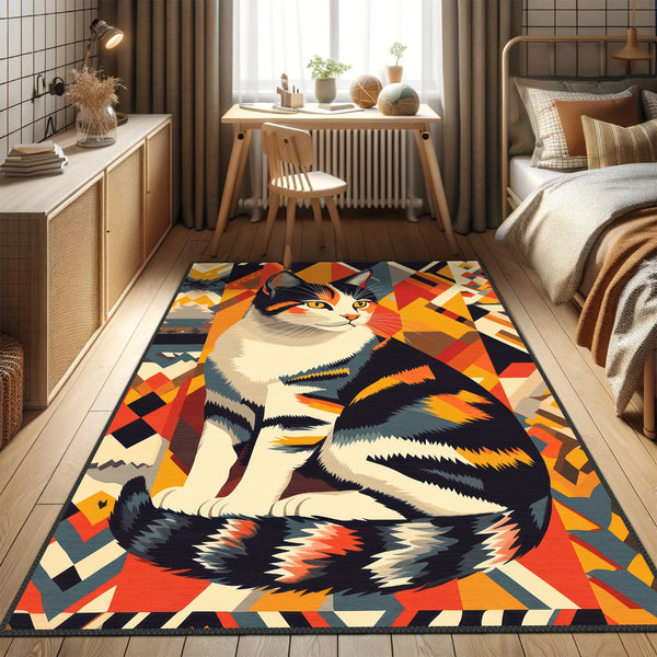 Abstract Cat Rug