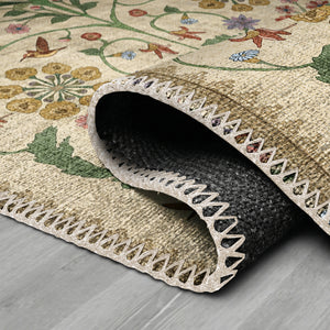 Cream Floral Pattern Rug