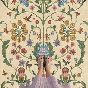Cream Floral Pattern Rug