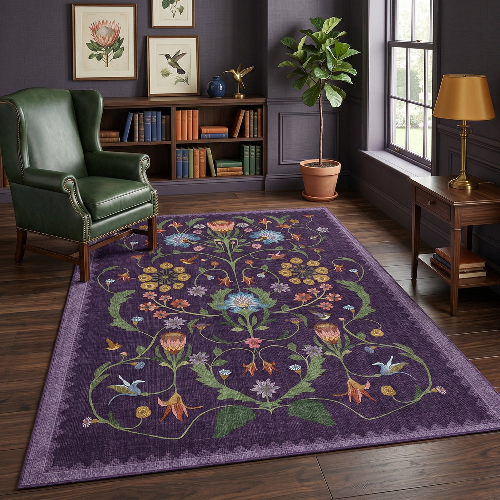 Purple Bloom Area Rug