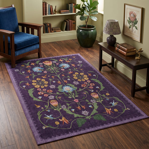 Purple Bloom Area Rug