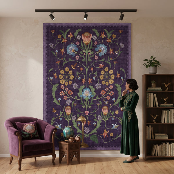 Purple Bloom Area Rug
