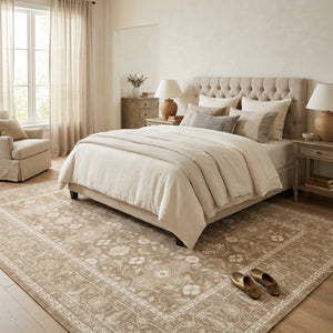 Sand Beige Ethnic Rug