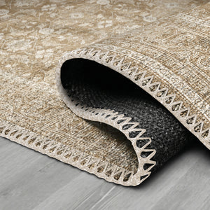 Sand Beige Ethnic Rug