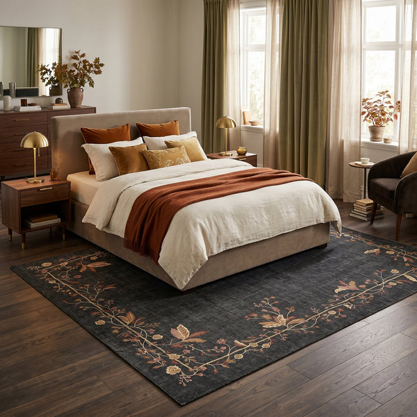 Charcoal Bloom Rug