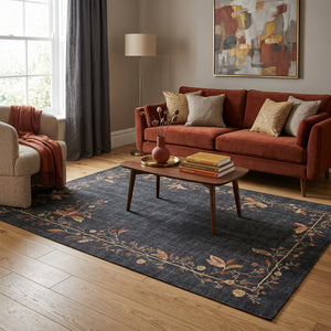 Charcoal Bloom Rug
