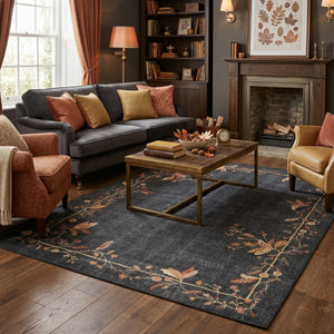 Charcoal Bloom Rug
