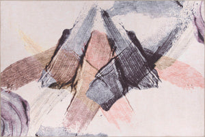 Close-up of the Dynamic Abstract Rug’s low-profile pile and vibrant pattern