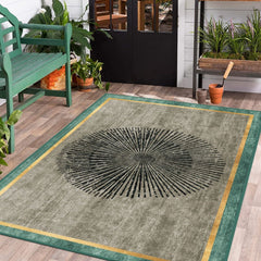 Contemporary living room with a unique modern rug from Turkiye