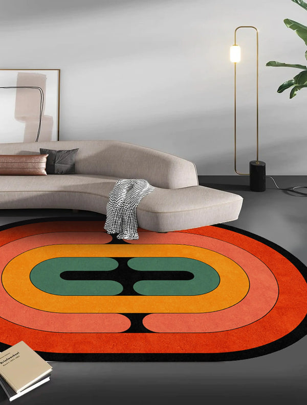 Abstract Orange Rug- My Store