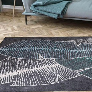 Elegant Leaf Rug with delicate leaf pattern in a sophisticated living room