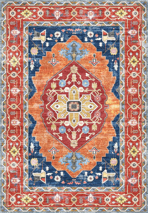 Enrich Your Home with This Stunning Handwoven Rug Featuring a Central Medallion and Lush Floral Designs