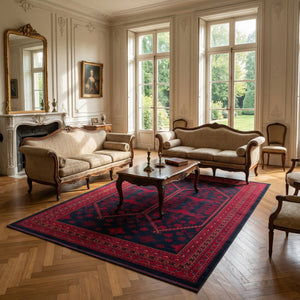 Traditional Crimson, Navy Rug